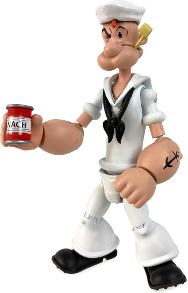Hier ist die Actionfigur "Popeye White Sailor Suit" in einer Nahaufnahme zu sehen.